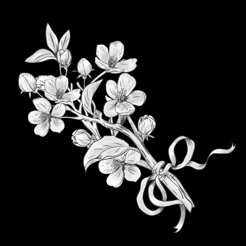 Цветочная ветка 065 (вишня) 