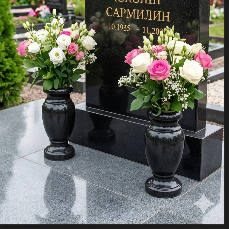 Гранитные вазы для цветов на участке в Белгороде
