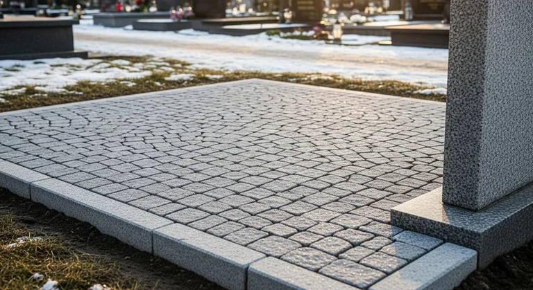 Брусчатка с гранитным цоколем по периметру, образец ПМ013 в Белгороде