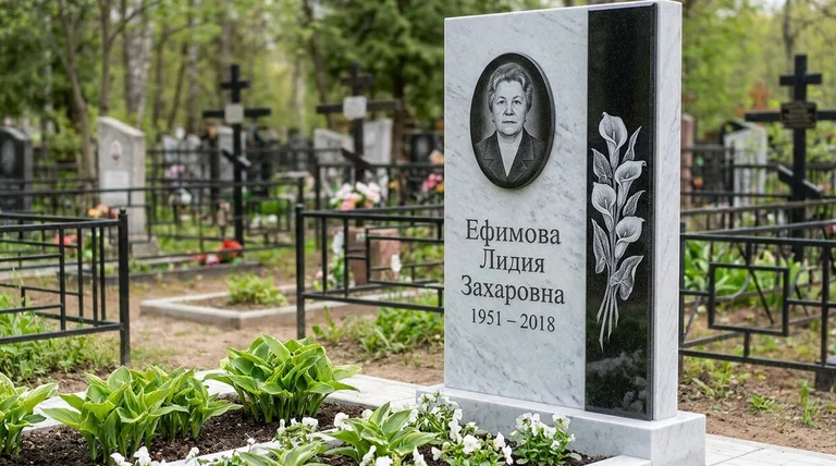 Памятник с гравировкой калл — выполненная работа «Ефимова» в Белгороде