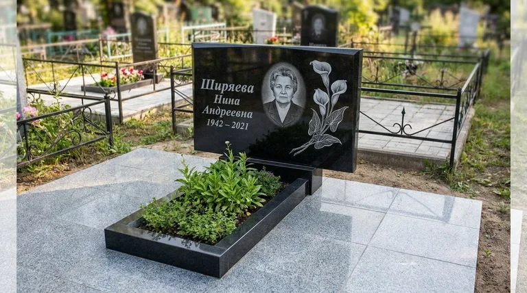 Памятник с гравировкой калл — выполненная работа «Ширяева» в Белгороде