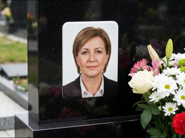 Прямоугольное фото на керамике на памятник в Белгороде