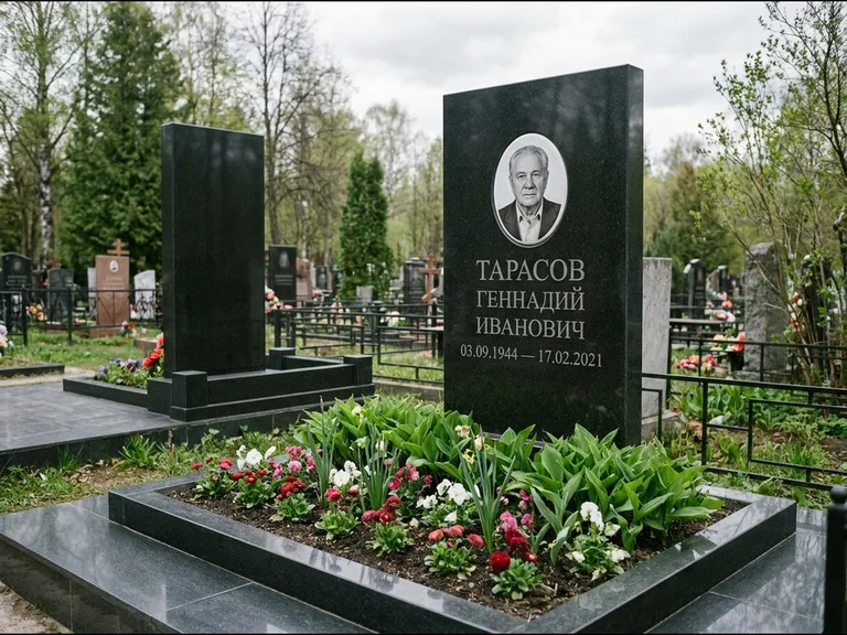 Керамический портрет на габбро-диабазе в Белгороде