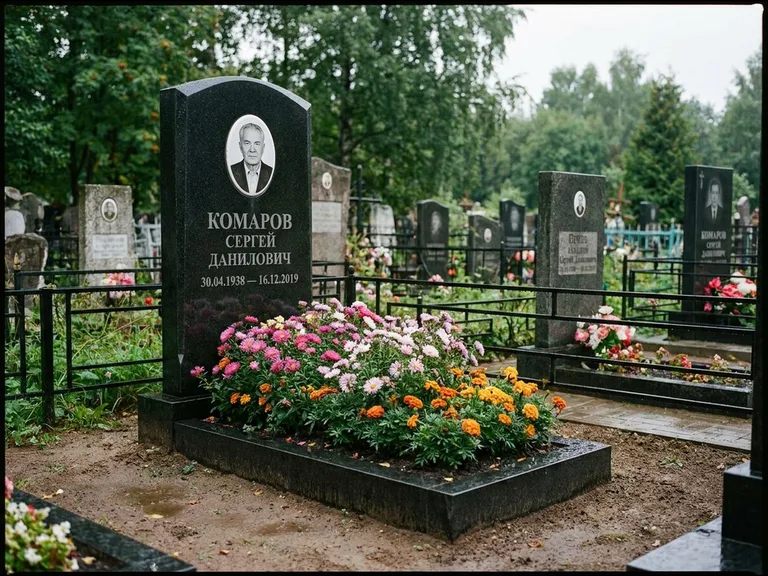 Портрет на керамике — семейный памятник в Белгороде