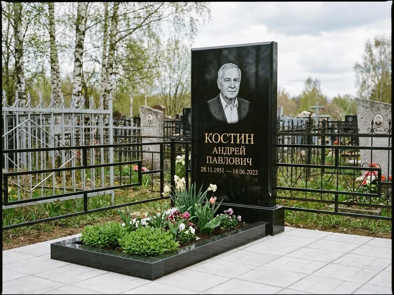 Гравировка портрета на чёрном граните — выполненная работа 15 в Белгороде