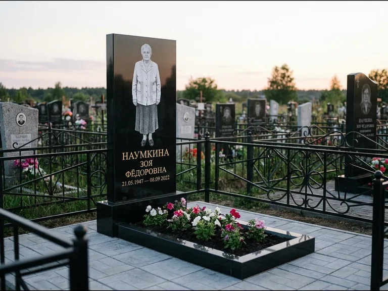 Гравировка портрета на чёрном граните — выполненная работа 18 в Белгороде
