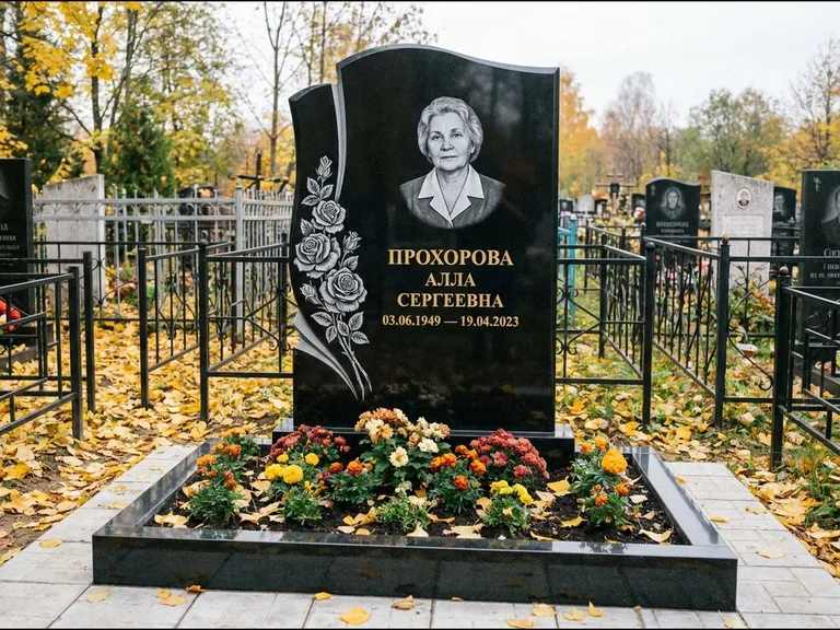 Гравировка портрета на чёрном граните — выполненная работа 20 в Белгороде