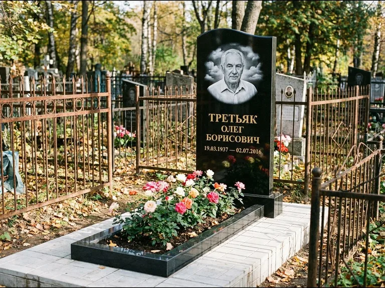 Гравировка портрета на чёрном граните — выполненная работа 23 в Белгороде