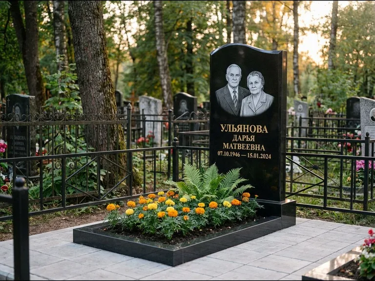 Гравировка портрета на чёрном граните — выполненная работа 24 в Белгороде