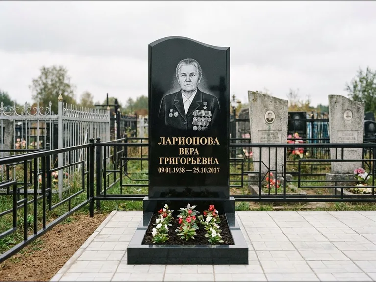 Гравировка портрета на чёрном граните — выполненная работа 28 в Белгороде