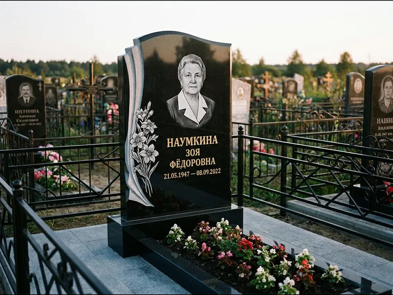 Гравировка портрета на чёрном граните — выполненная работа 6 в Белгороде