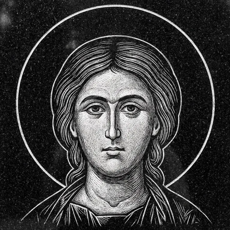 Эскиз иконы: Именная икона — святой покровитель по имени, гравировка на памятник в Белгороде