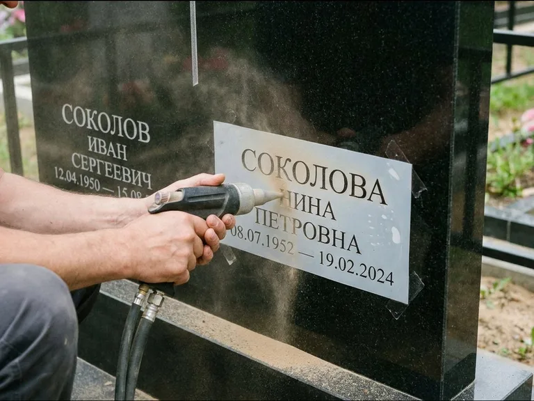 Догравировка ФИО и дат — гравировка с выездом на кладбище в Белгороде