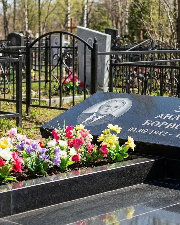 Премиум памятник под ключ с мощением и оградой в Белгороде