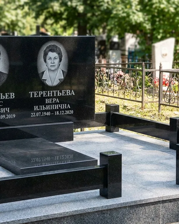 Премиум памятник под ключ с золочёной гравировкой в Белгороде