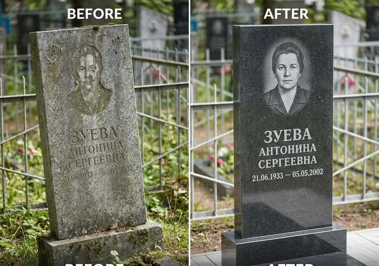 Восстановление сколов кромки гранита: до и после в Белгороде