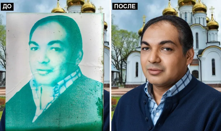 Ретушь фото на памятник — цветокоррекция и колоризация: до и после в Белгороде