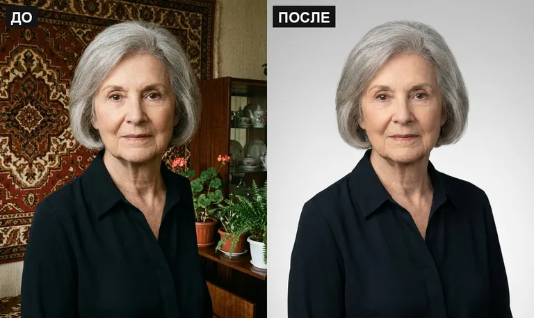Ретушь фото на памятник — замена фона: до и после в Белгороде