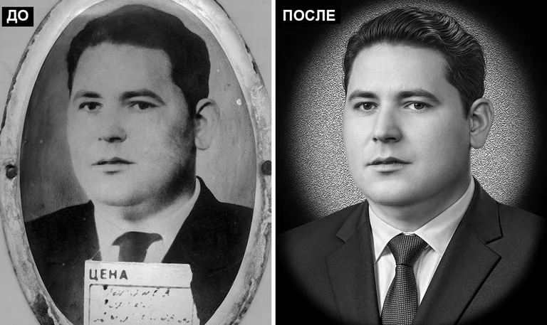 Ретушь фото на памятник — реставрация фотографии: до и после в Белгороде