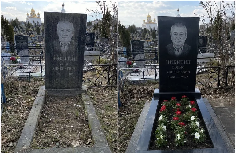Диптих №3: покраска оградки и прополка цветника с тюльпанами — до и после в Белгороде