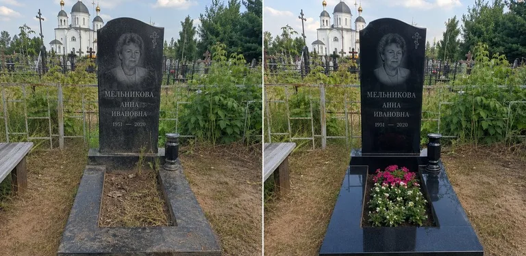 Мойка фигурного памятника до и после в Белгороде