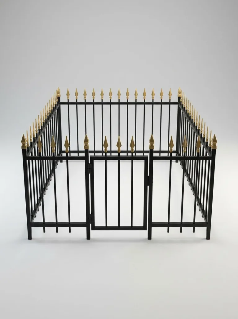 Модель ограды на могилу ОГ027 — установка в Белгороде