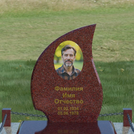 Гранитный памятник для одного в Ставрополе, гранит Лезниковский