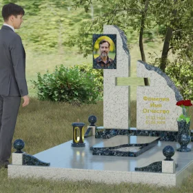 Памятник Комбинированный православный с крестом - П067