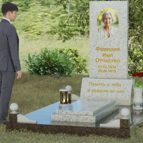 Памятник Комбинированный вертикальный для одного - П069