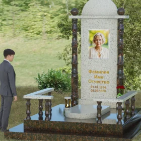 Памятник Комбинированный вертикальный без креста - П072
