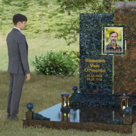 Памятник Комбинированный вертикальный для одного - П073