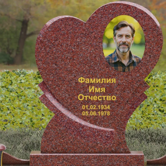 Комбинированный памятник вертикальный в Липецке, гранит Лезниковский
