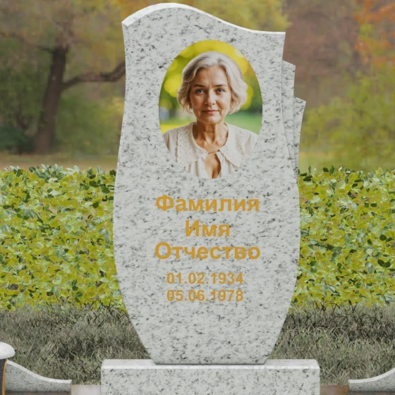 Комбинированный вертикальный памятник в Ставрополе, гранит Мансуровский