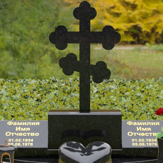 Горизонтальный комбинированный памятник в Салехарде, гранит Габбро-диабаз