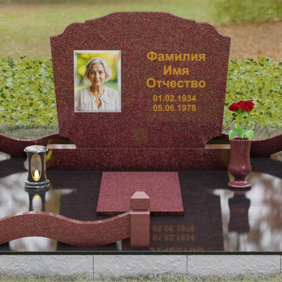Светский гранитный горизонтальный памятник в Ставрополе, гранит Лезниковский, вид 2