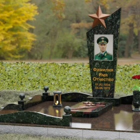 Вертикальный гранитный светский памятник - П197