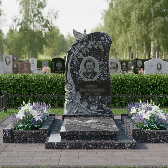 Элитный гранитный памятник — в Ярославле, гранит амфиболит