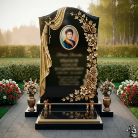 Элитный православный гранитный памятник с крестом – ПН142