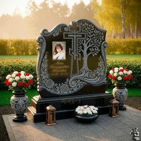 Элитный православный гранитный памятник вертикальный – ПН144