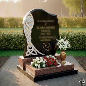 Гранитный вертикальный памятник с местом для мемориального комплекса – ПН146