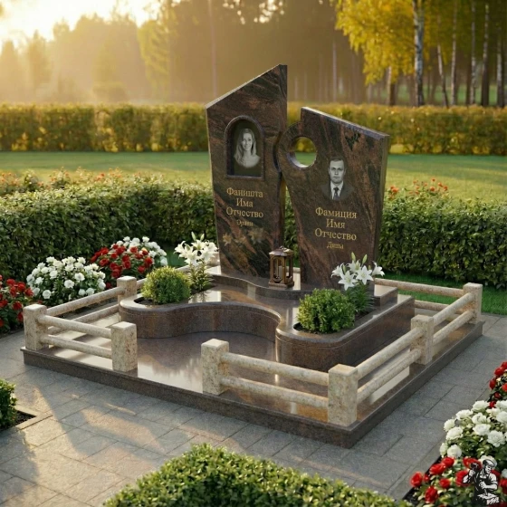 Элитный вертикальный гранитный памятник для одного во Владивостоке, гранит Дымовский