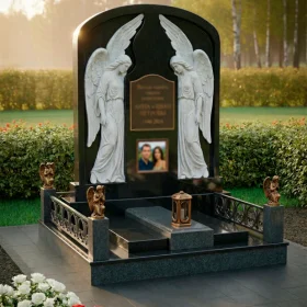 Горизонтальный гранитный памятник для двух человек - ПН206