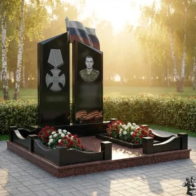 Светский гранитный вертикальный памятник - ПН405