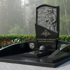 Светский гранитный вертикальный памятник без креста - ПН410