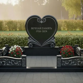 Вертикальный светский памятник из нескольких материалов - ПН523
