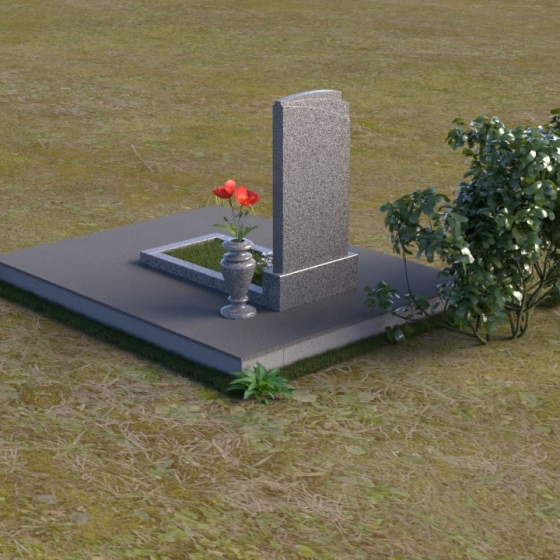 Светский вертикальный памятник из Гранита в Мурманске, гранит Мансуровский, вид 4