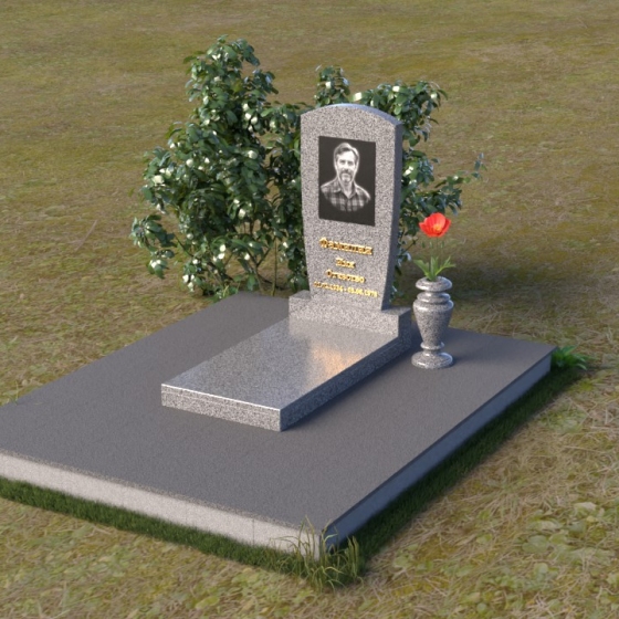 Гранитный вертикальный памятник для светских в Ярославле, гранит Мансуровский