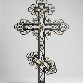 Ажурный кованый крест на могилу — КРК012