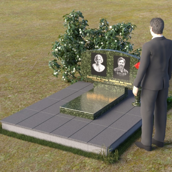 Памятник горизонтальный гранитный прямоугольный в Белгороде