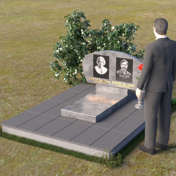 Величественная стела из гранита с закругленными очертаниями, в Якутске